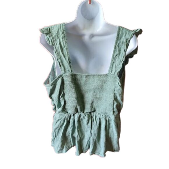 Sleeveless V-Neck Cotton Blend Blouse Size XL - Picture 4 of 7